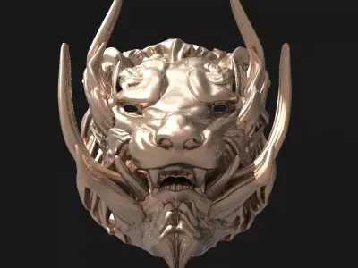 Samurai lion mask 5 3D model