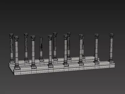 3d pompeiopolis set of columns 3D model