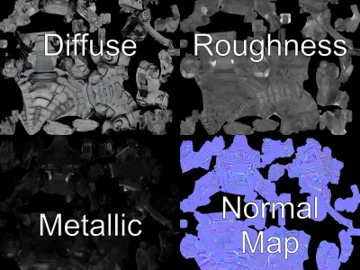 Futuristic Robotic Dinosaur Model Pack Low-poly 3D model