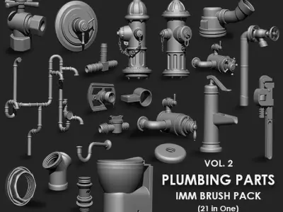 Plumbing Parts IMM Brush Pack 21 in One Vol2 3D model