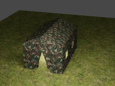 Army tent for unity Low-poly 3D model
