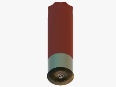 Fired 12 Gauge Shotgun Shell Low-poly 3D model