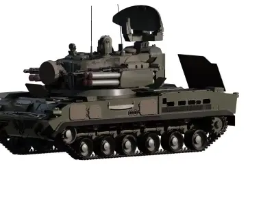 Tunguska 2s6 Anti-aircraft Gun Missile System 3D model