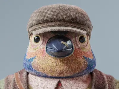 Bird character Free 3D model