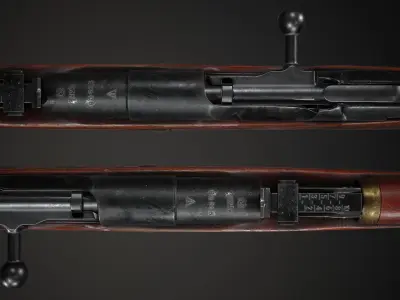 PBR Soviet Mosin Nagant M38 Low-poly 3D model