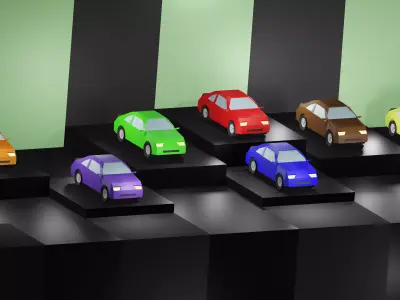 Lowpoly Vehicles - Part 5 - City Cars Low-poly 3D model