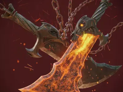 Chaos blades God of war ragnarok Low-poly 3D model