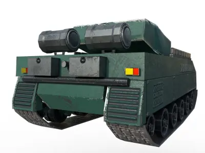 Military Battle Tank Low-poly 3D model