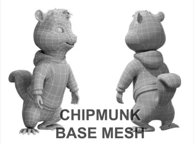 Chipmunk base mesh 3d model 3D model