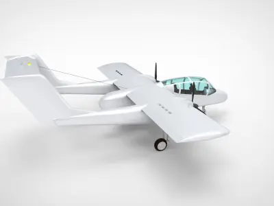 North American Rockwell OV-10A  Low-poly 3D model