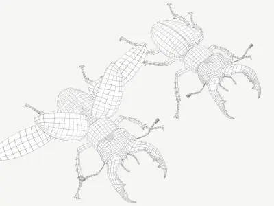 Stag Beetle Low-poly 3D model