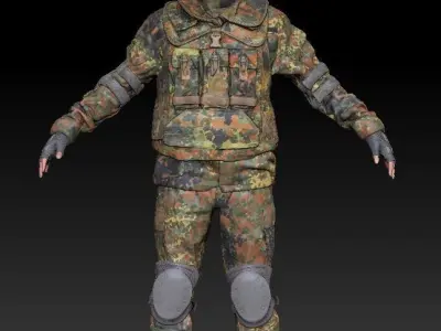  Soldier in Bundeswehr Uniform with props 21 Low-poly 3D model