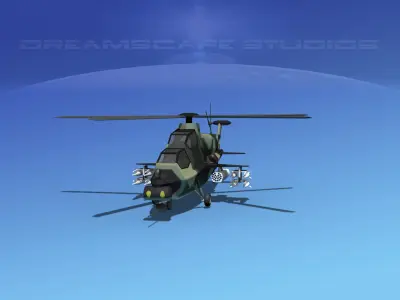 WZ-10 Attack Helicopter V02 Low-poly 3D model