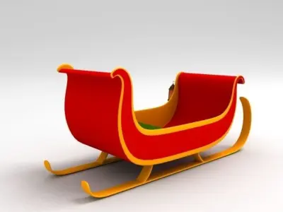 Santa Sleigh Free 3D model