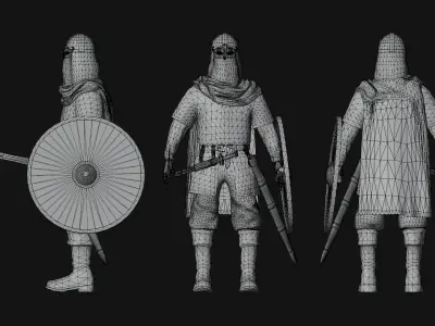 Vikings Low-poly 3D model