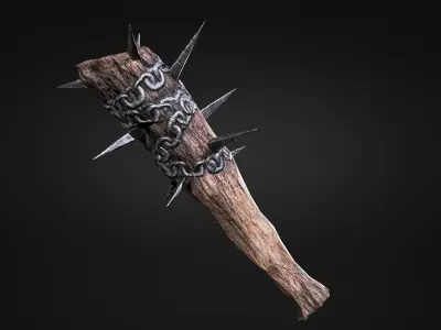 Low Poly Modular Weapon - Cudgel Low-poly 3D model