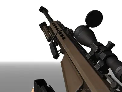 3DRT - Modern Firearms Animated - M107 Low-poly 3D model