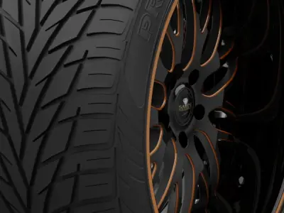 Savini Forged SV-25S Wheel and Tire 3D model