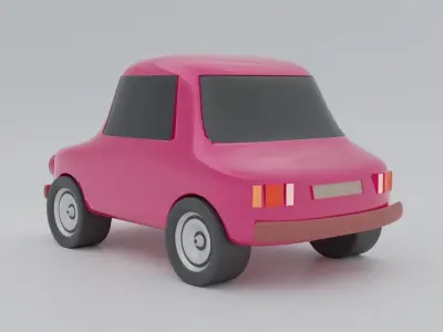 Old School Toy Car 3D model Free low-poly 3D model