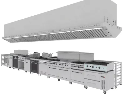 Commercial Kitchen Set 3D model