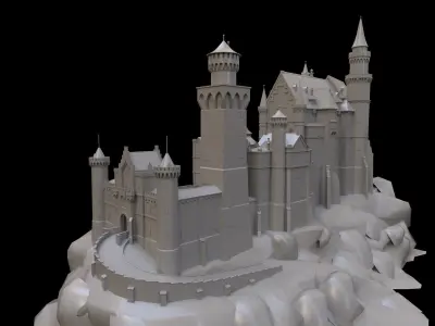 Neuschwanstein Castle Low-poly 3D model