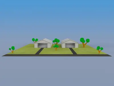 German Hangar 3D model