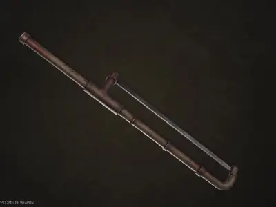Post Apocalyptic melee weapon Low-poly 3D model buy