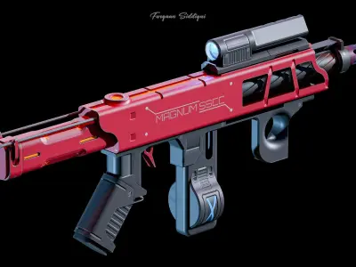 Sci-fi Rifle SSCC Low-poly 3D model
