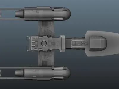 BTL Y-wing Low-poly 3D model