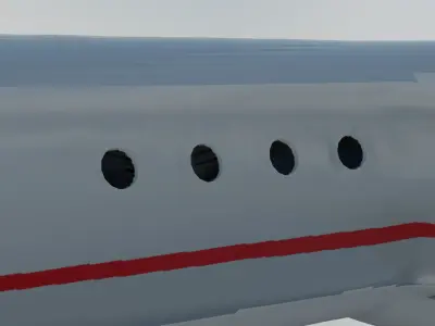 Gulfstream G450 Private Jet Low-poly 3D model