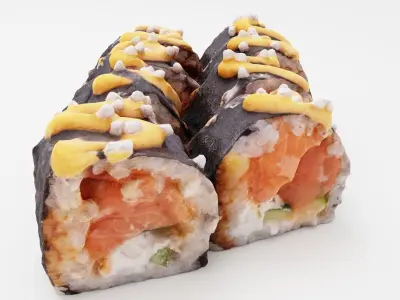 Kimchi Roll set with salmon tuna 3D model