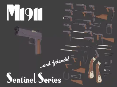 Sentinel Series M1911 Low-poly 3D model