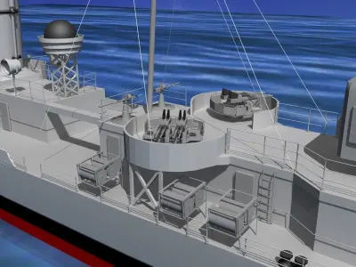 Gleaves Class Destroyer USS Maddox DD622 3D model