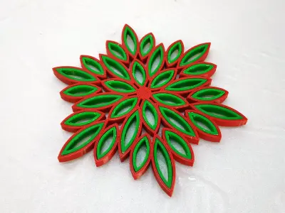 Multicolor snowflake 3d printed quilling Free 3D print model
