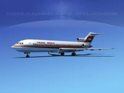 Boeing 727-200 Trans World 2 3D model