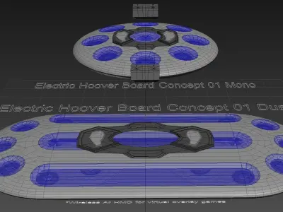 Electric Hoover Board - Concept 3D model