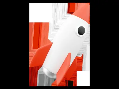 3d flying space rocket 3D model