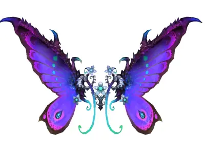 Butterfly-1 Wing Low-poly 3D model