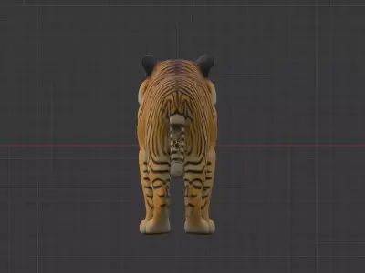 Sumatera Tiger Miniature Low-poly 3D model