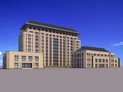Classical office building 3D model