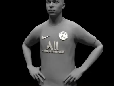 Kylian Mbappe footbaler stl file 3d model 3D print model purchase