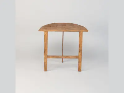 Outdoor Wooden Foldable Table Low-poly 3D model