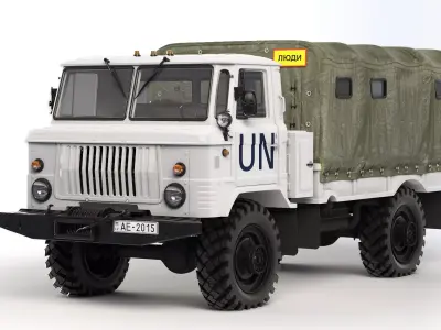 GAZ 66 A 1967 tarpaulin body 3D model