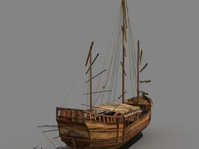 Chinese Old ship 02 3D model