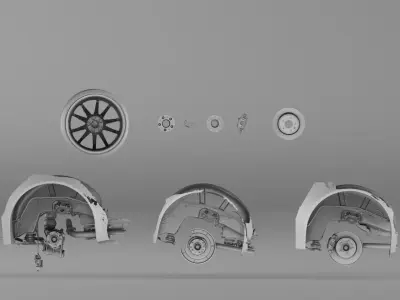 001654 3D Scan of Jaguar XKR II Suspension and Wheel Assembly 3D model