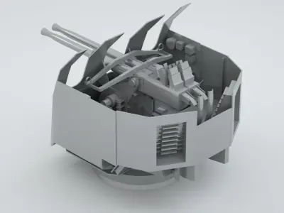 Bofors Twin 40mm 56 OQF Mark V Mark XI 3D model