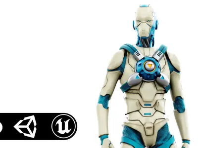 CYBORGTOPIA B-8  Rigged for Unreal Engine - Unity - MIXAMO 3D model