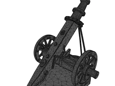 Medieval Siege Cannon Artillery Model 3D model
