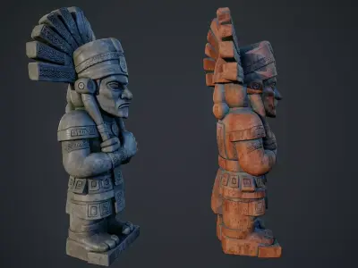 Aztec Statue 05 PBR Low-poly 3D model