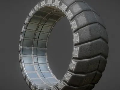 Futuristic Tire Old Version Low-poly 3D model